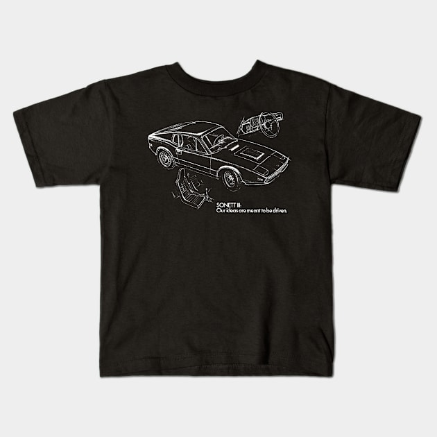 SAAB SONETT - advert Kids T-Shirt by Throwback Motors